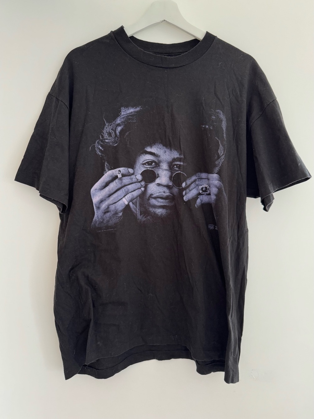Vintage 90s Jimi Hendrix Hanes Black 100% Cotton T-Shirt - XL